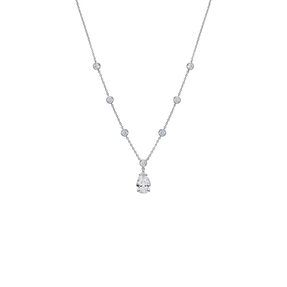 Fancy CZ Pear Drop Bezel Chain Necklace sold by Adina Eden's product image thumbnail 2