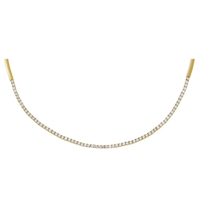 CZ Half Tennis Thin Collar Choker Necklace sold by Adina Eden's