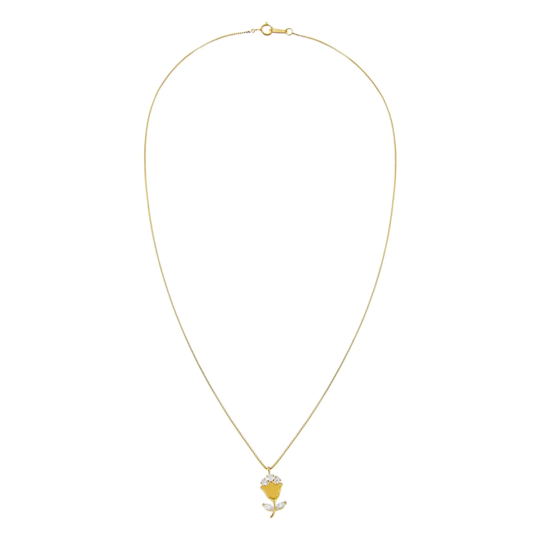 CZ Flower Box Chain Necklace sold by Adina Eden's product image thumbnail 3