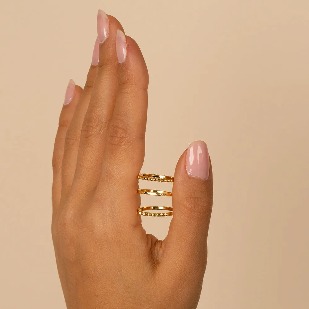 Solid Spike & Beaded Ring Combo Set sold by Adina Eden's product image thumbnail 3