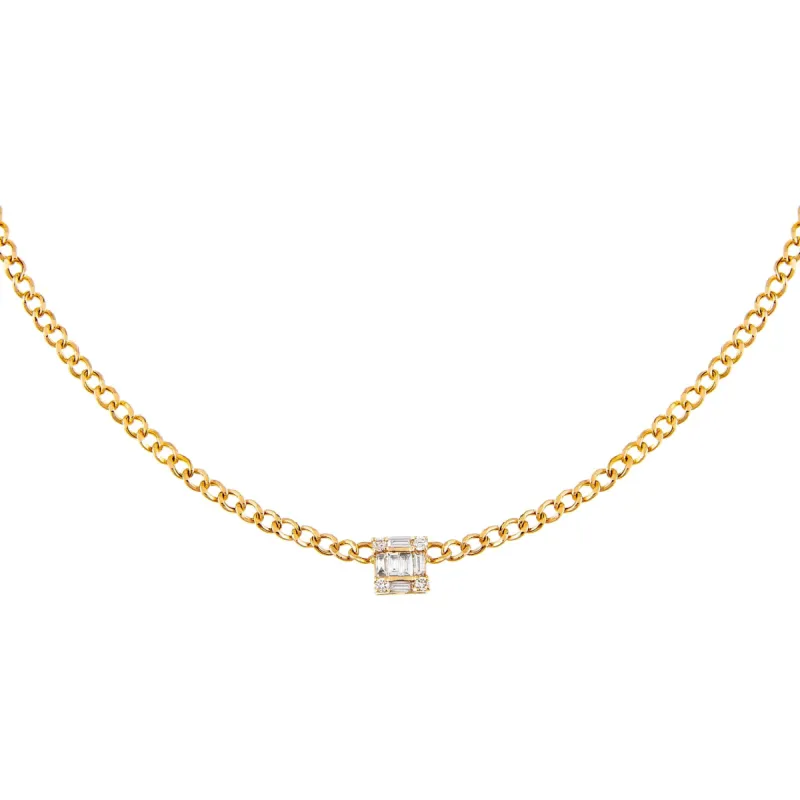 Diamond Square Cuban Choker 14K sold by Adina Eden's