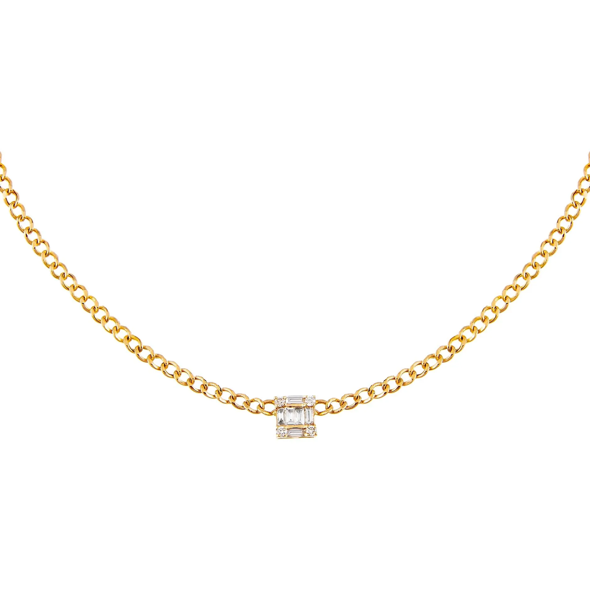 Diamond Square Cuban Choker 14K sold by Adina Eden's