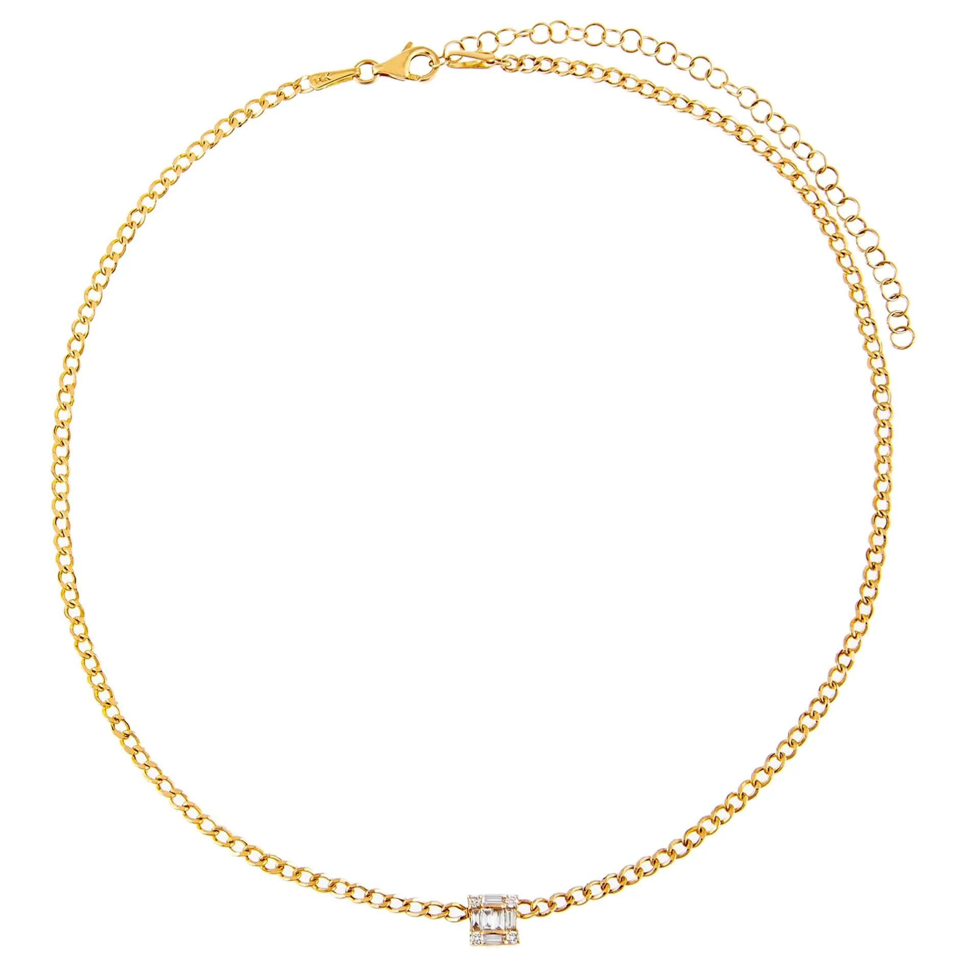 Diamond Square Cuban Choker 14K sold by Adina Eden's product image thumbnail 2