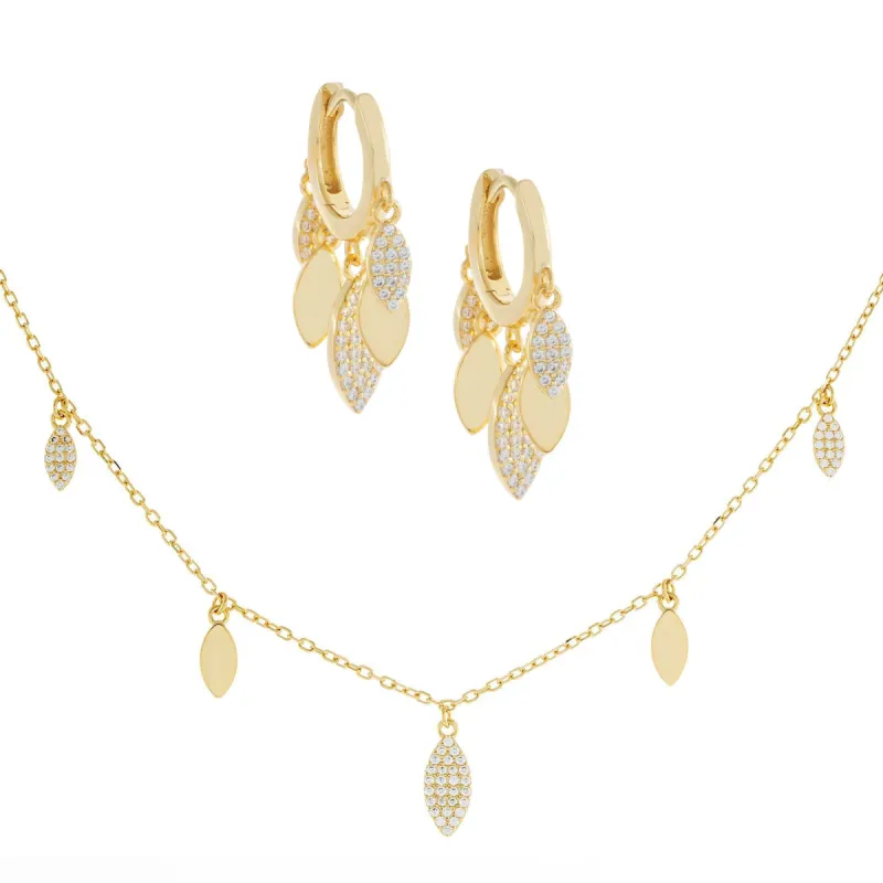 Pavé X Solid Teardrop Combo Set sold by Adina Eden's