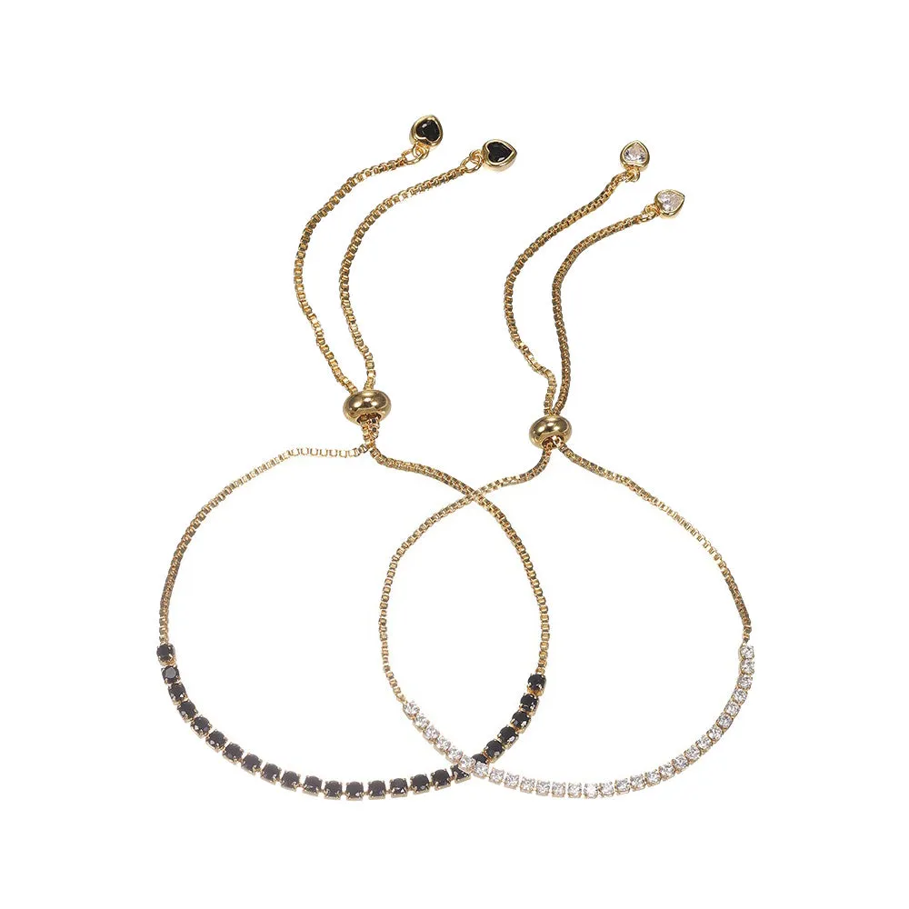 CZ Half Tennis Slider Bracelet sold by Adina Eden's