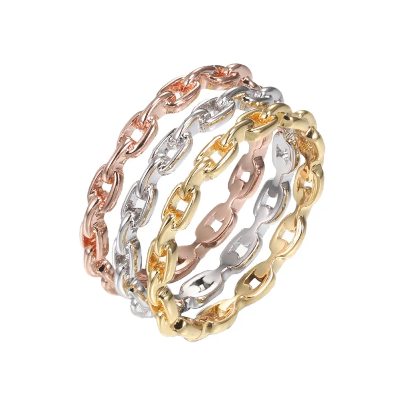 Triple Link Trio Color Ring Set sold by Adina Eden's