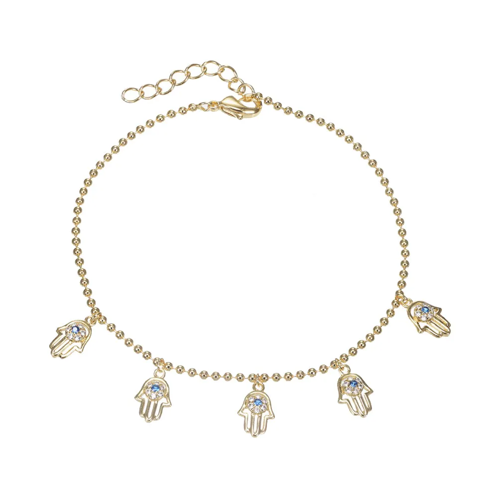 Evil Eye & Hamsa Charm Bracelet sold by Adina Eden's