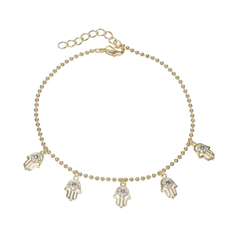 Evil Eye & Hamsa Charm Necklace sold by Adina Eden's