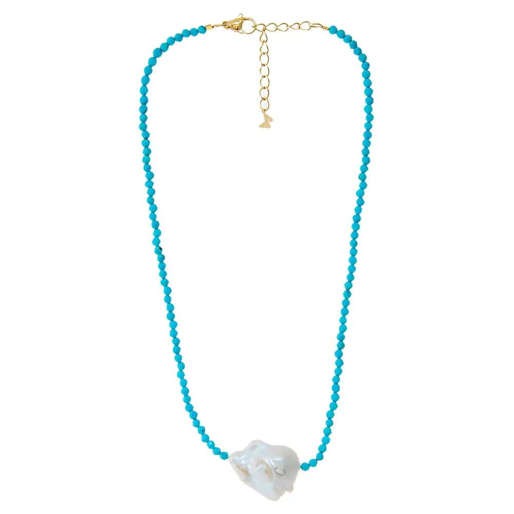 Colored Beaded Chain Baroque Pearl Choker sold by Adina Eden's product image thumbnail 2