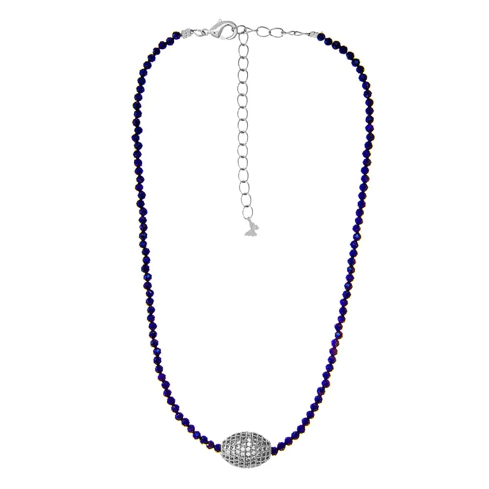 Colored Glass Bead Pave Roller Charm Choker sold by Adina Eden's