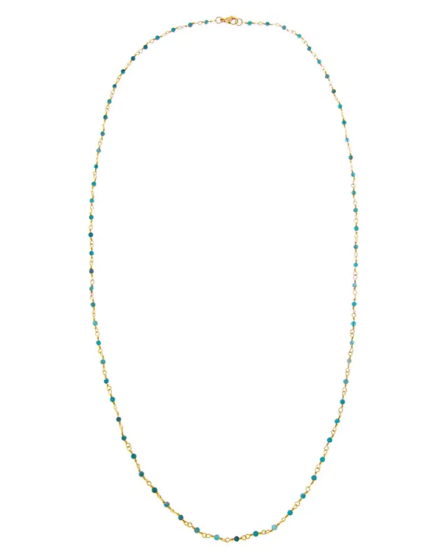 Extra Long Colored Bead Chain W/ Gold Necklace sold by Adina Eden's