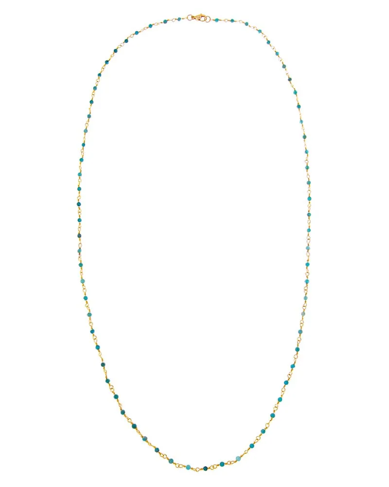 Extra Long Colored Bead Chain W/ Gold Necklace sold by Adina Eden's
