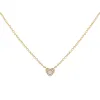 Pavé Tiny Diamond Heart Necklace 14K sold by Adina Eden's
