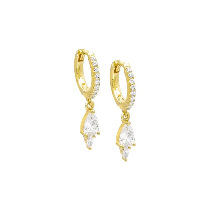 Dangling Teardrop Cluster Huggie Earring sold by Adina Eden's