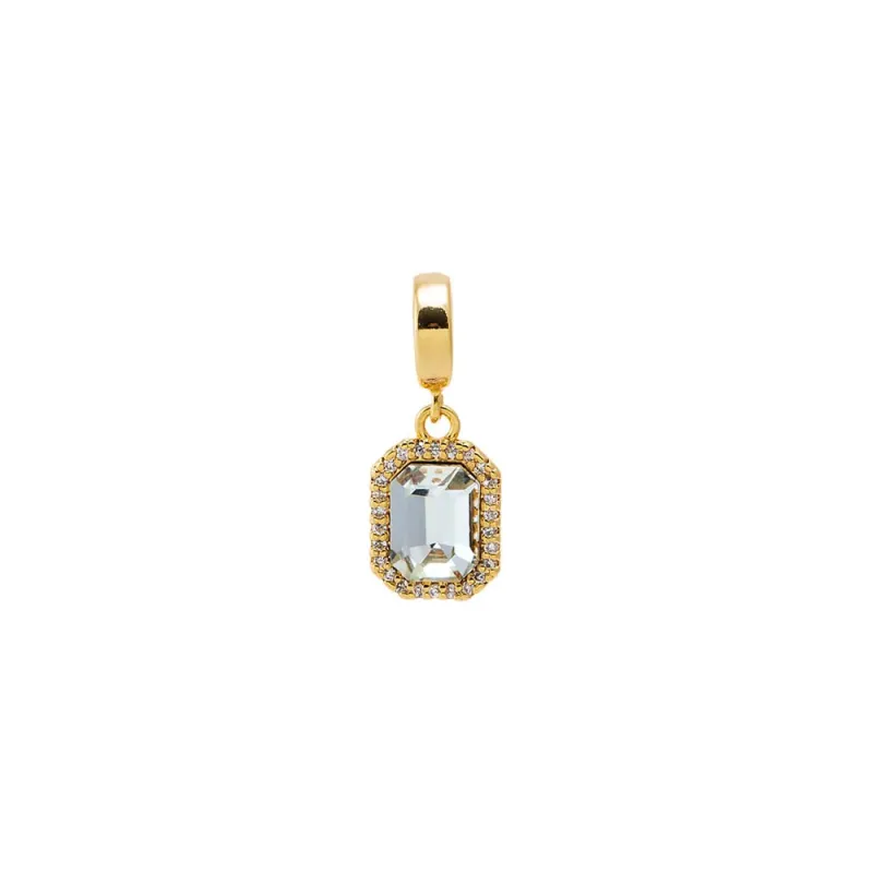 Rectangular CZ Halo Charm sold by Adina Eden's