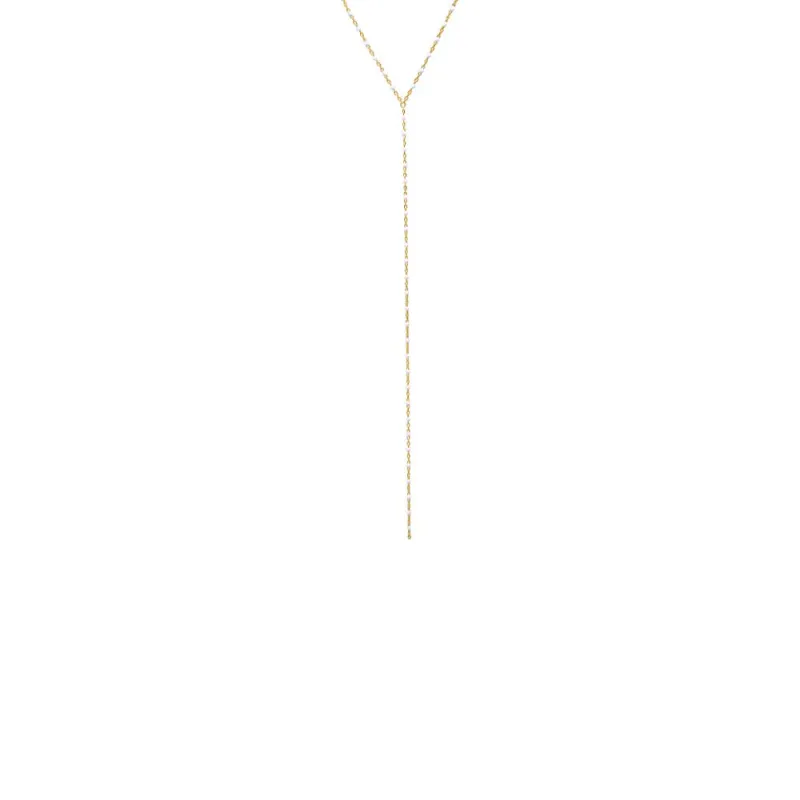 White Enamel Beaded Chain Lariat Necklace sold by Adina Eden's