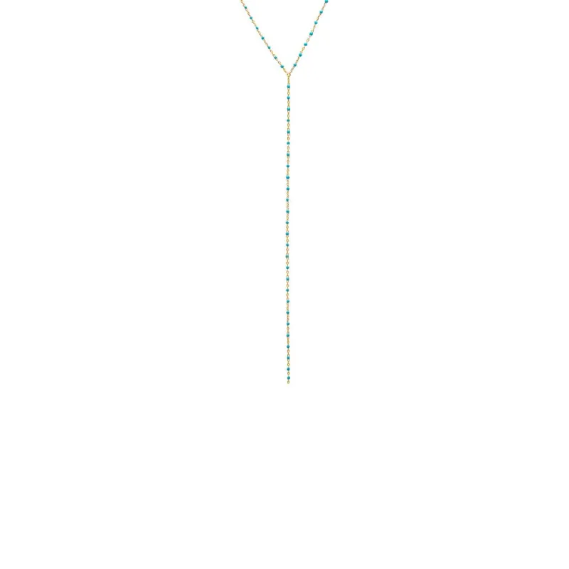 Turquoise Enamel Beaded Chain Lariat sold by Adina Eden's