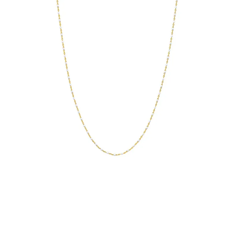White Enamel Beaded Chain Necklace sold by Adina Eden's
