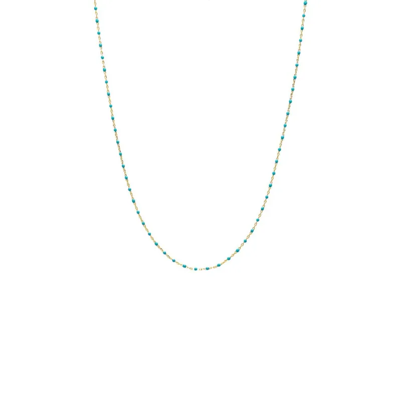 Turquoise Enamel Beaded Chain Necklace sold by Adina Eden's