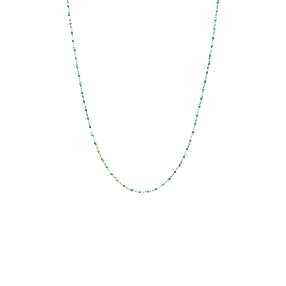 Turquoise Enamel Beaded Chain Necklace sold by Adina Eden's