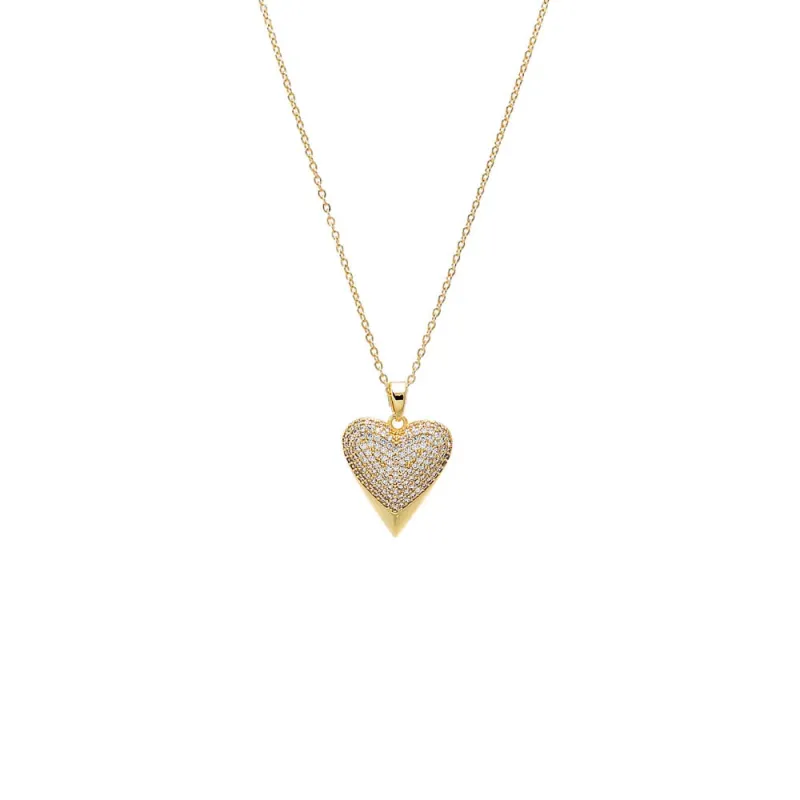 Classic Pavé Heart Necklace sold by Adina Eden's