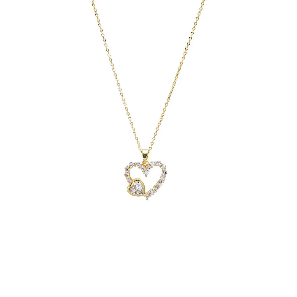 Interlocking Heart CZ Necklace sold by Adina Eden's