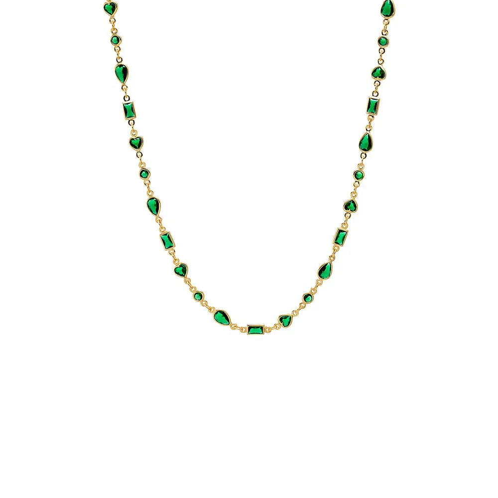 Colored CZ Multishape Tennis Style Necklace sold by Adina Eden's product image thumbnail 2