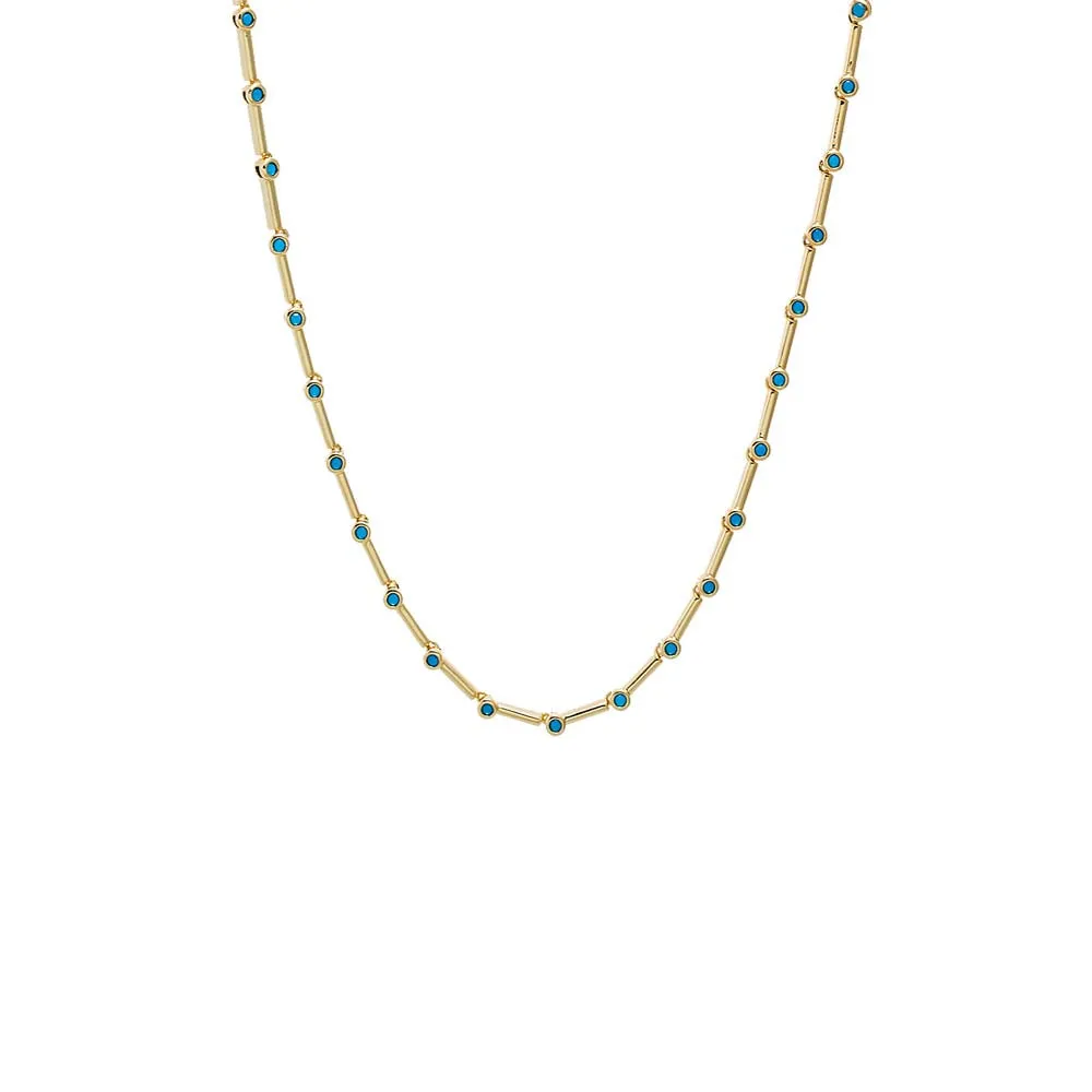 Colored CZ Stationed Bar Tennis Necklace sold by Adina Eden's product image thumbnail 2