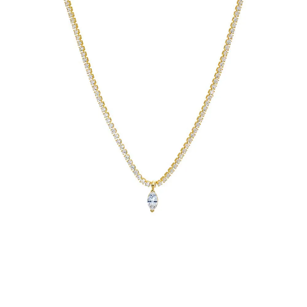 CZ Marquise Pendant Tennis Choker sold by Adina Eden's