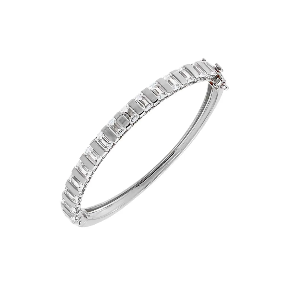 Baguette CZ Hinged Bangle Bracelet sold by Adina Eden's product image thumbnail 3