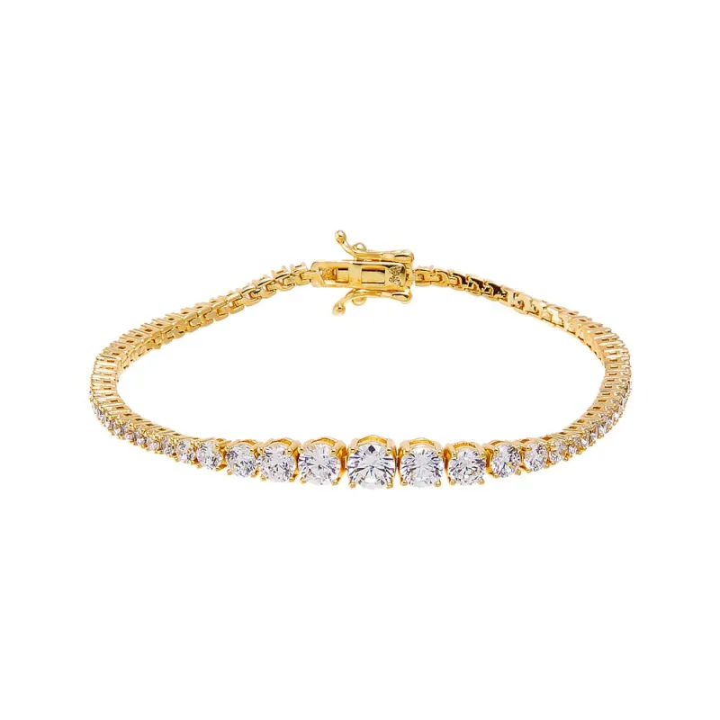 Center Graduated CZ Tennis Bracelet sold by Adina Eden's
