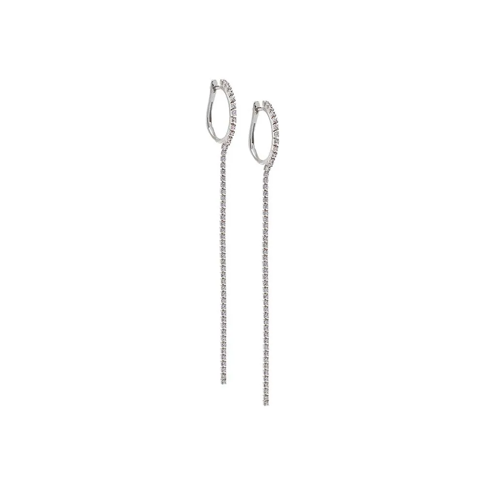 CZ Tennis Drop Huggie Earring sold by Adina Eden's product image thumbnail 2