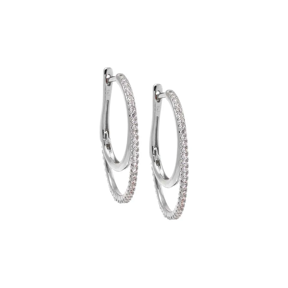 Layered Double Hoop CZ Earring sold by Adina Eden's product image thumbnail 2