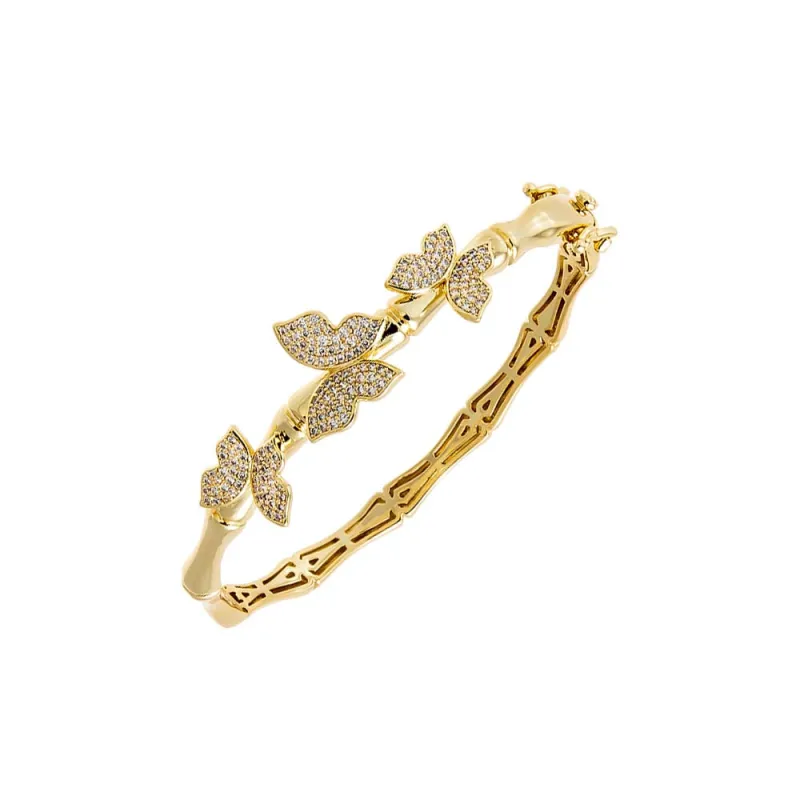 Butterfly CZ Station Bangle Bracelet made by Adina Eden's
