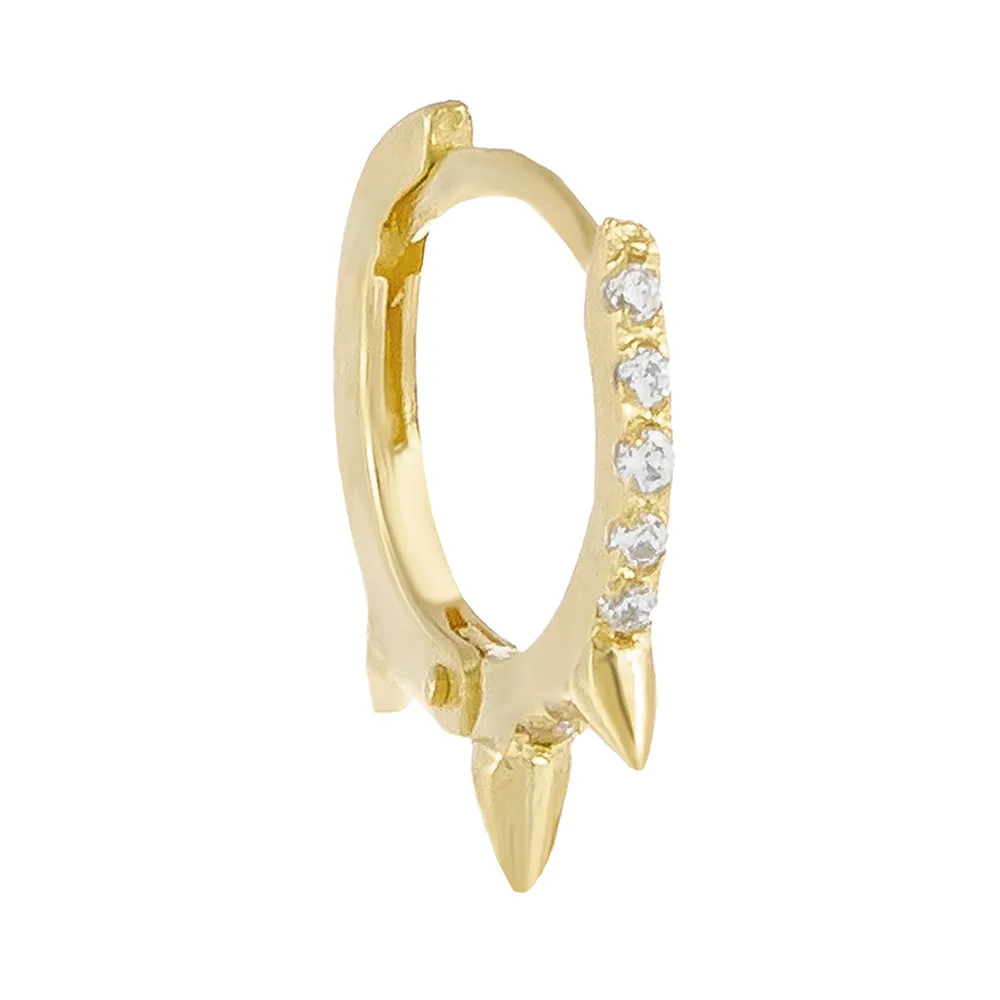 Cartilage CZ Spike Hoop Earring 14K sold by Adina Eden's