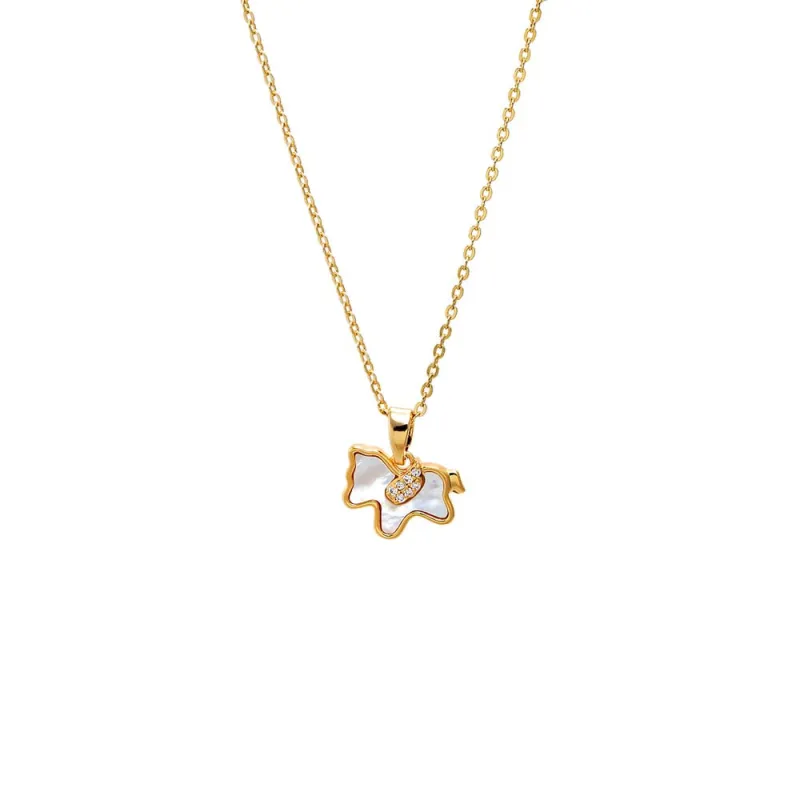 MOP Puppy Bezeled Pendant Necklace made by Adina Eden's