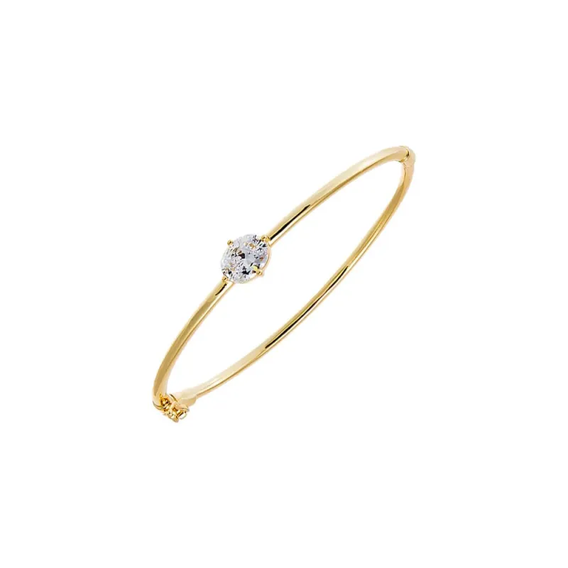 CZ Oval Accent Bangle Bracelet sold by Adina Eden's