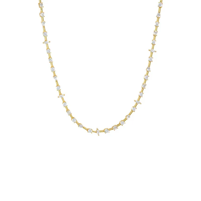 CZ Multi Shape Wired Tennis Necklace sold by Adina Eden's