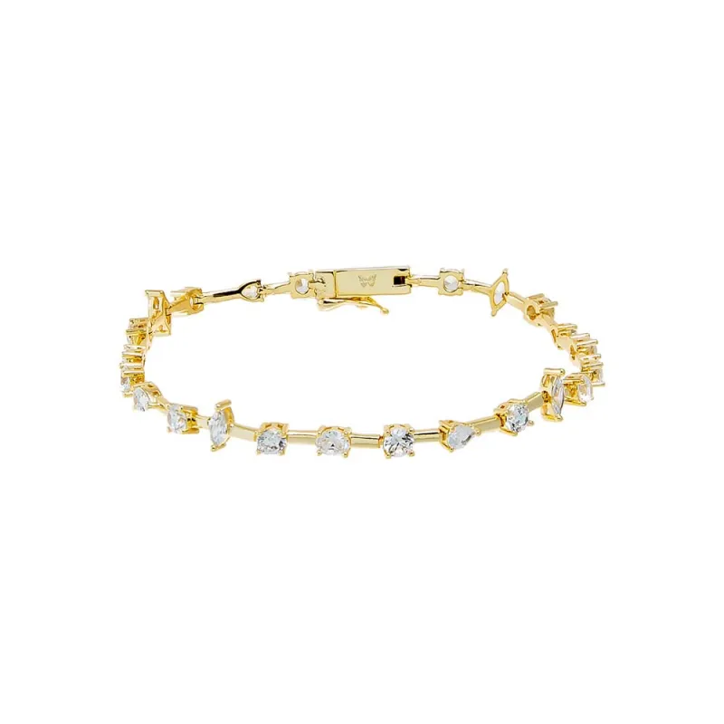 CZ Multi Shape Wired Tennis Bracelet sold by Adina Eden's