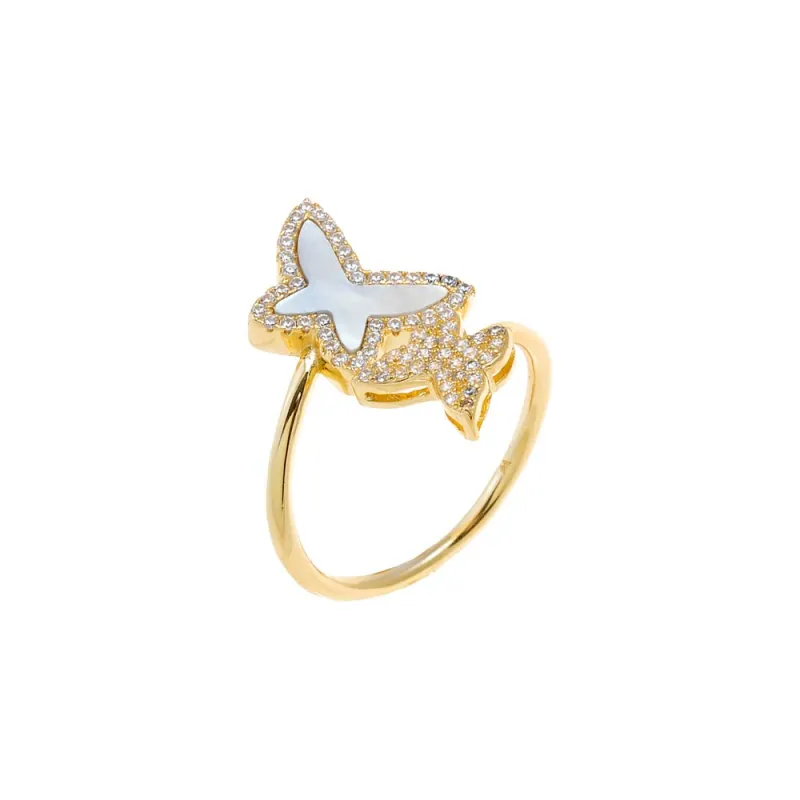 Double Butterfly Overlay Ring sold by Adina Eden's
