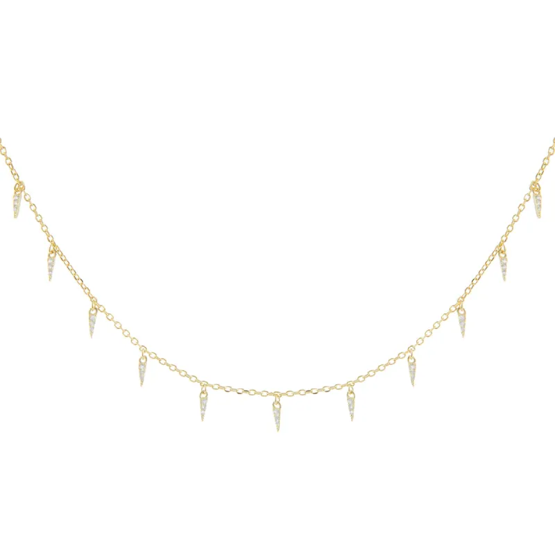 CZ Spike Dangle Necklace sold by Adina Eden's