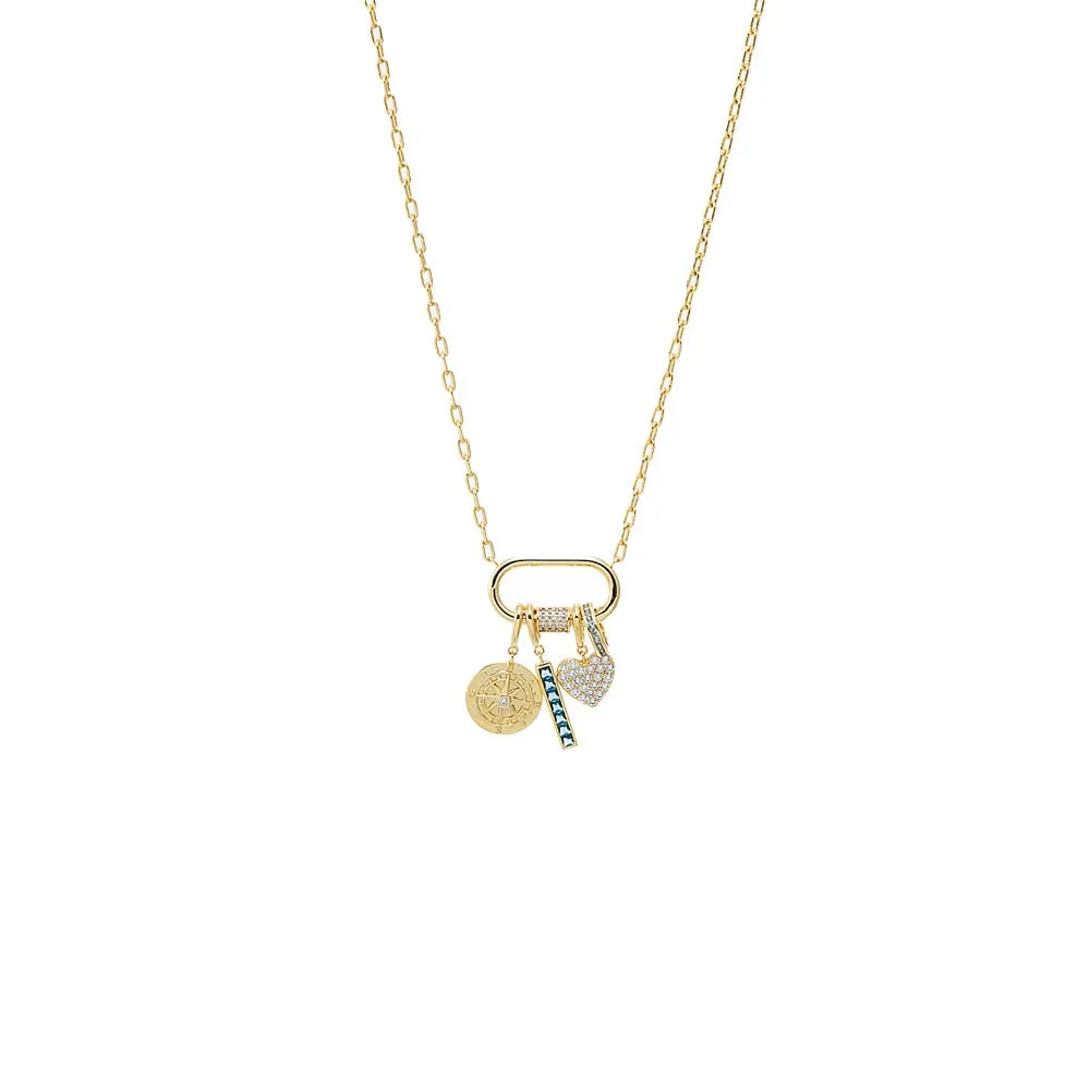 Multi-Charm CZ Lock Necklace sold by Adina Eden's
