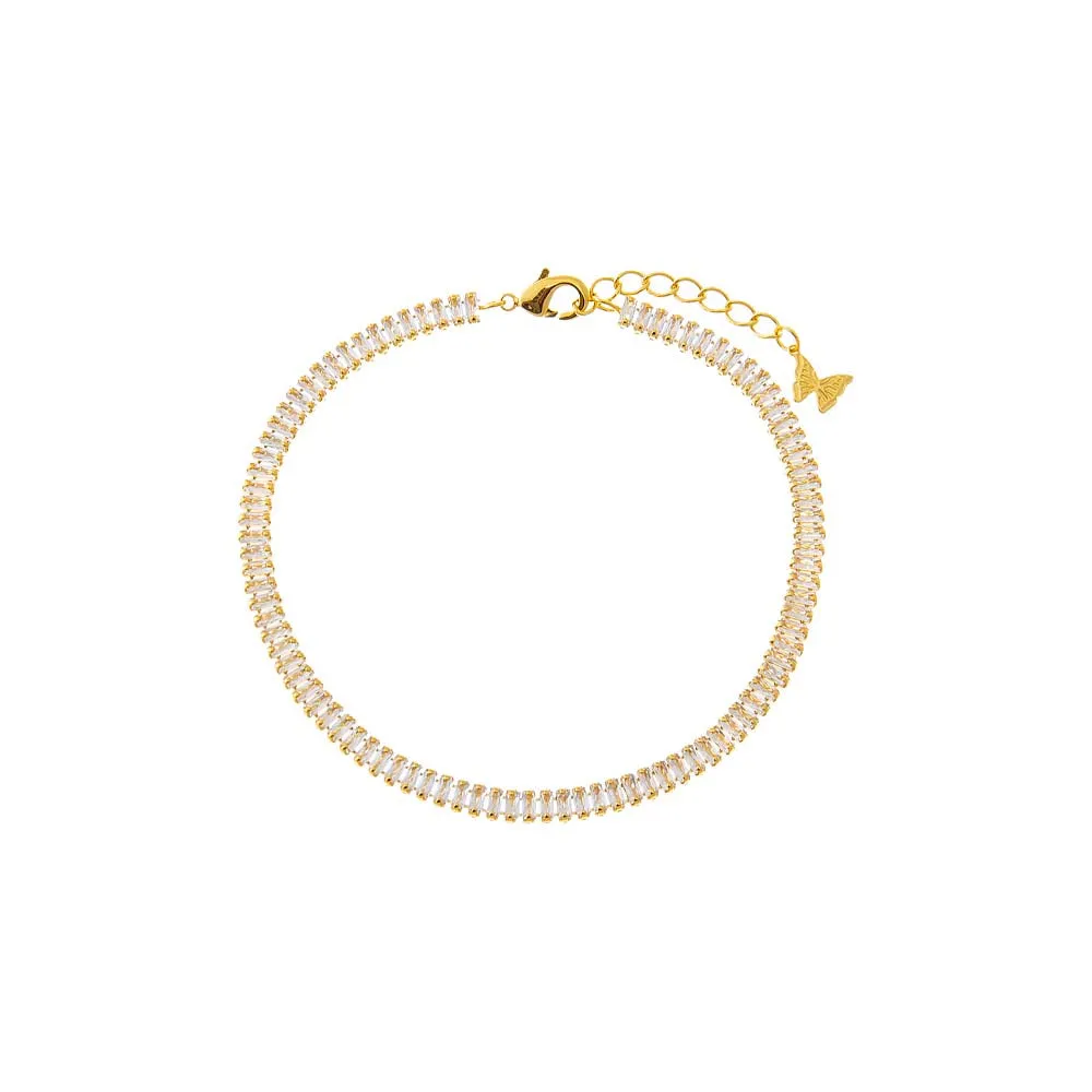 CZ Baguette All Around Tennis Bracelet sold by Adina Eden's