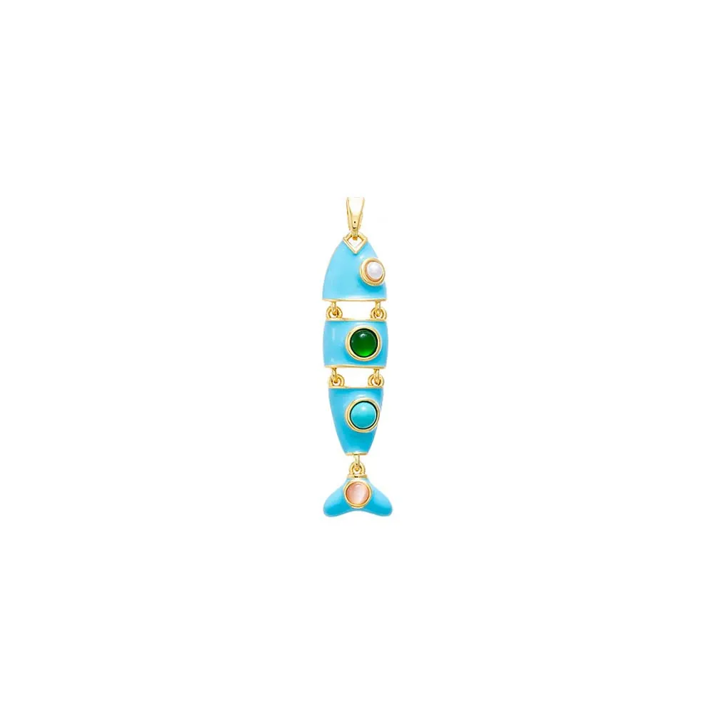 Colored Enamel Evil Eye Fish Charm sold by Adina Eden's