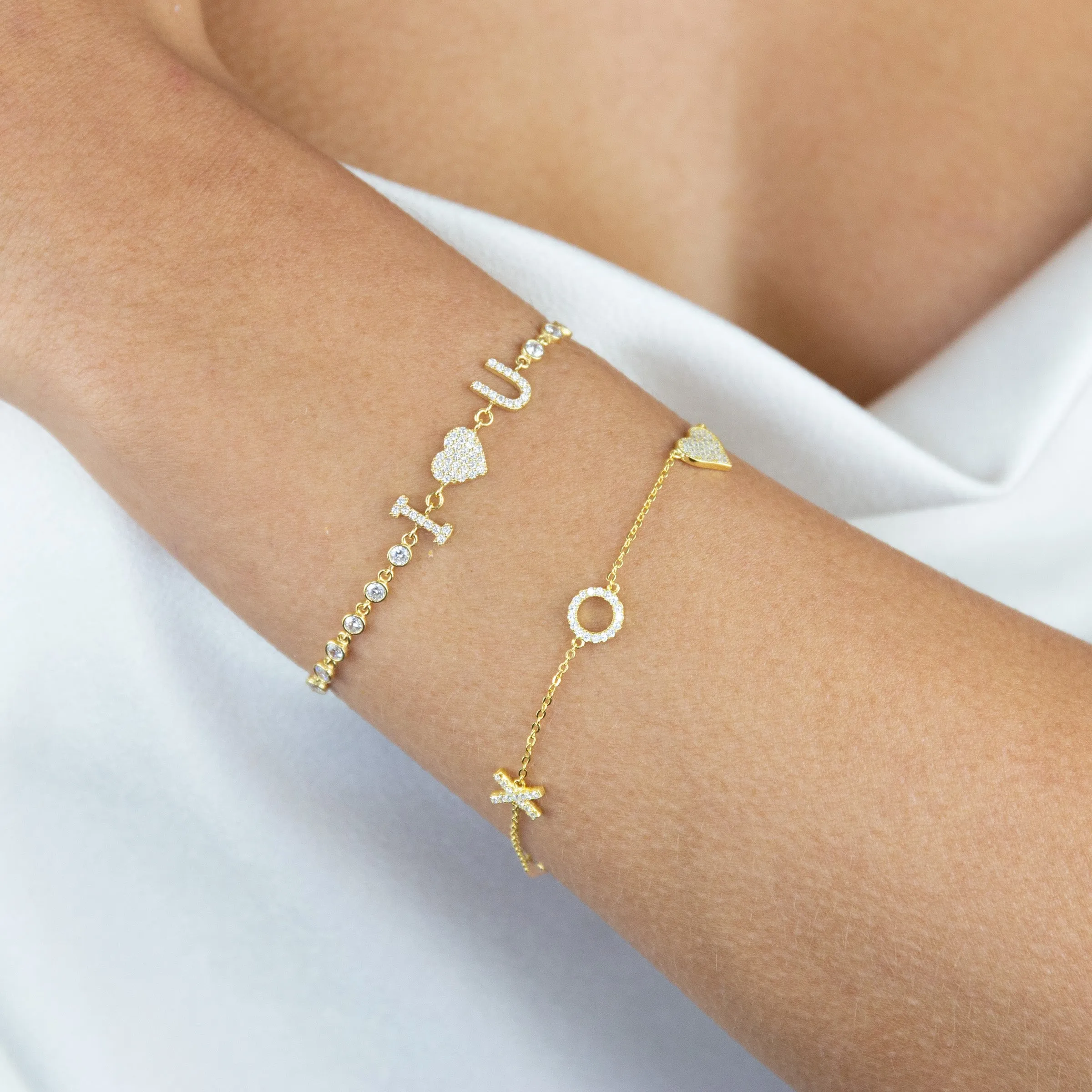 Pavé I Love You Bracelet sold by Adina Eden's product image thumbnail 2