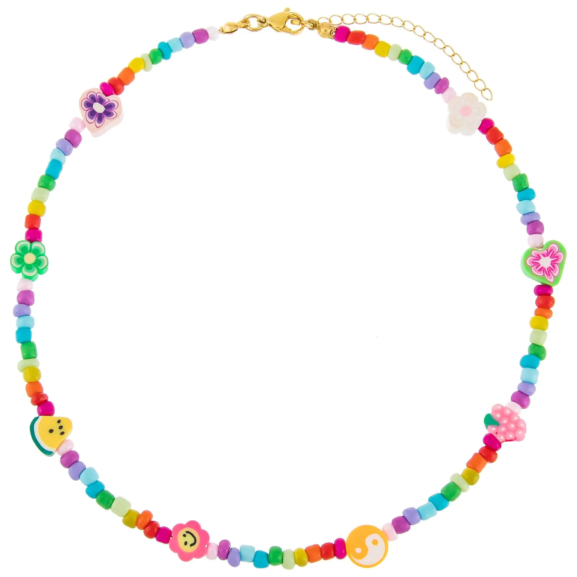 Neon Multi Charm Beaded Necklace sold by Adina Eden's product image thumbnail 3