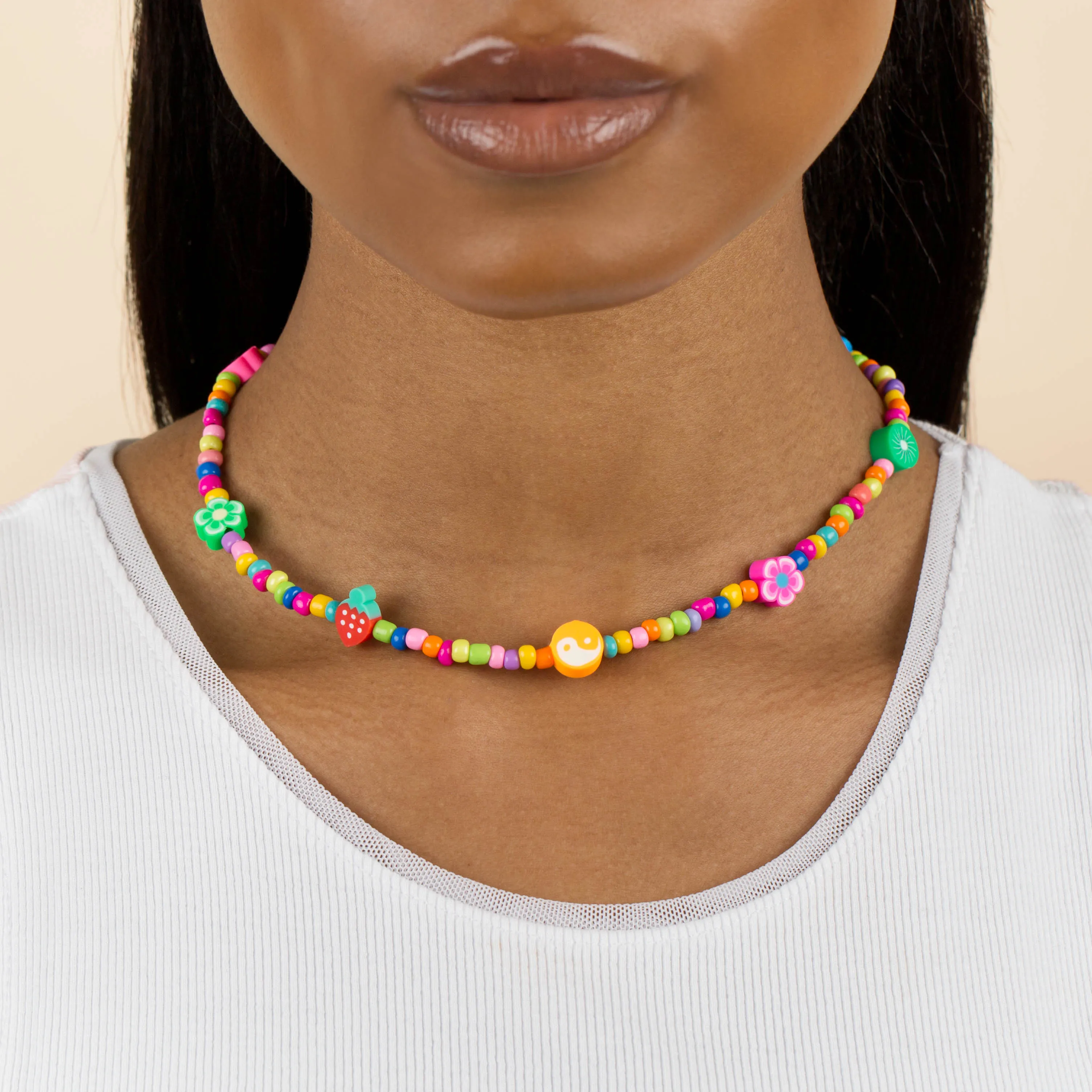 Neon Multi Charm Beaded Necklace sold by Adina Eden's product image thumbnail 2
