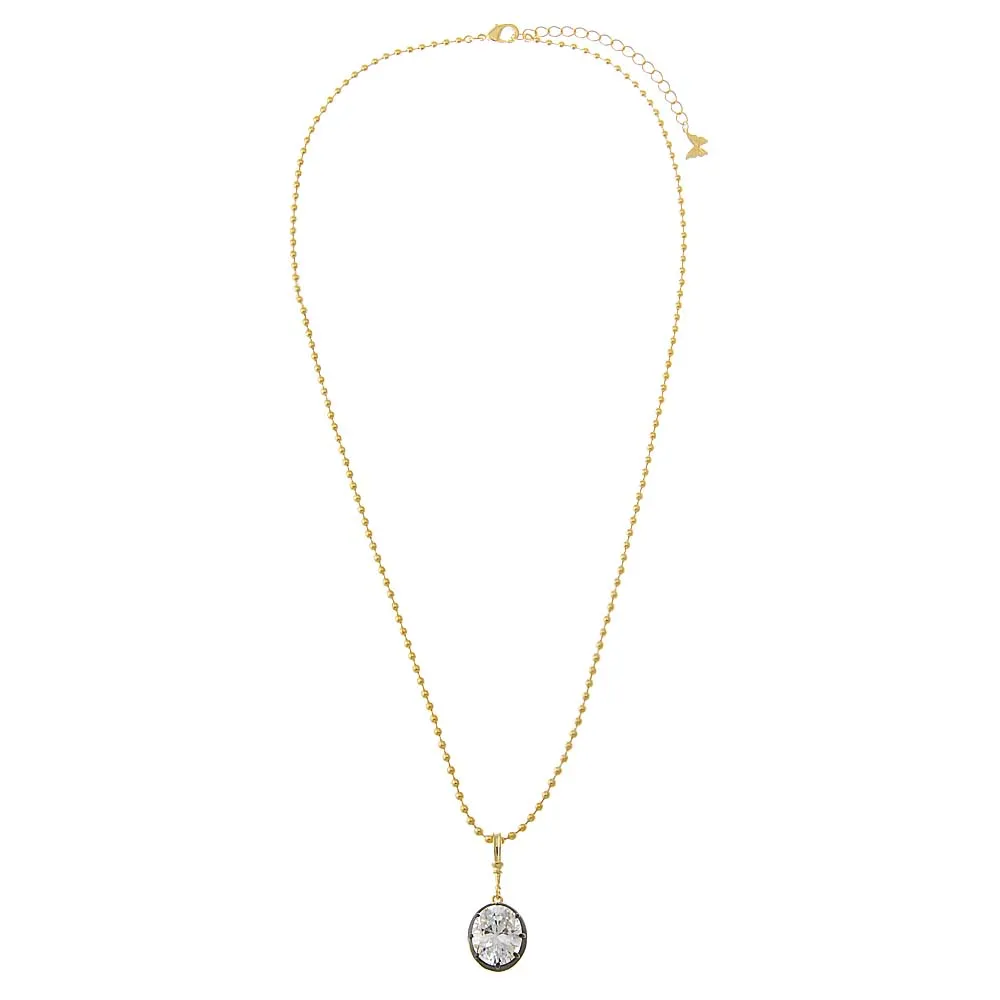 CZ Oval Encased Statement Necklace Charm sold by Adina Eden's product image thumbnail 3