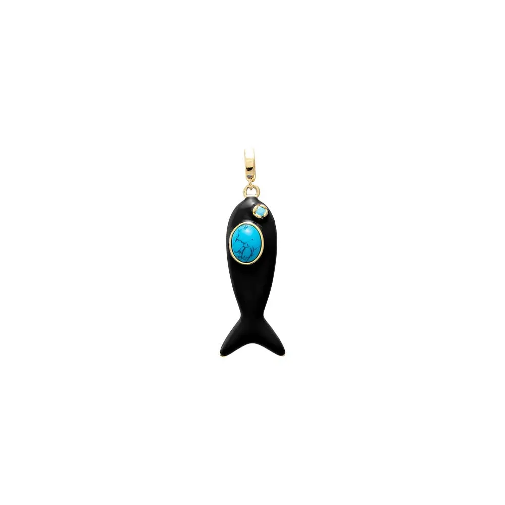 Turquoise/Colored Enamel Fish Charm sold by Adina Eden's product image thumbnail 3