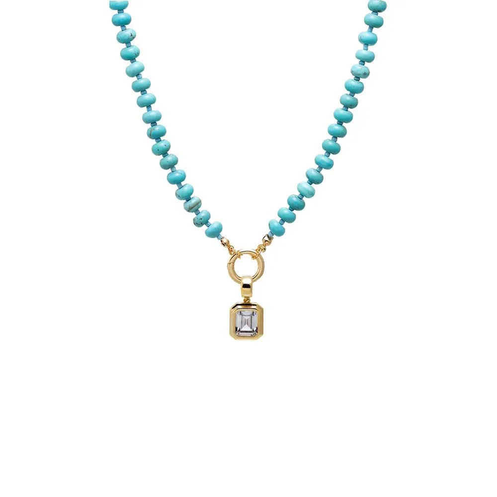 Colored Natural Stone Beaded /CZ Emerald Bezel Charm Necklace sold by Adina Eden's product image thumbnail 5